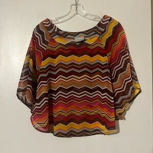 About a Girl chevron batwing sleeve top